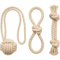 Gdfwn Cotton Rope Dog Toys Three Piece Natural - Product view